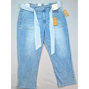 Angels Everflex Classic Convertible Straight Jeans Light Wash Stretch 22W